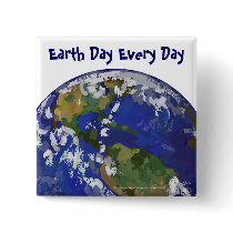 Earth Art Earthy Day Button