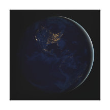 Earth at Night Gallery Wrapped Canvas