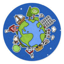 earth button sticker