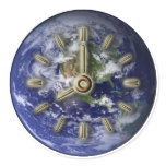 Earth clock round sticker