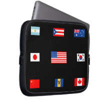 Earth Collections Flags On A Laptop Sleeve