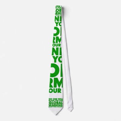 Earth Day 2009, April 22, Stop Global Warming Custom Ties by toetoedesign