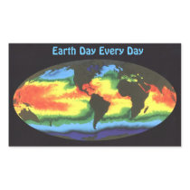 Earth Day 2012 - Global sea surface temperature Rectangular Sticker