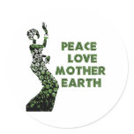 Earth Day Dancer Round Stickers