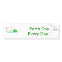 Earth Day Dog Digging Bumper Stickers