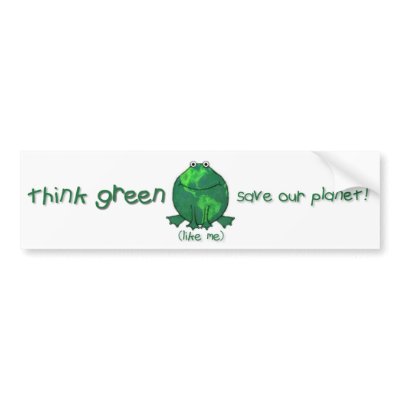 Earth Day Environmental Frog Bumper Stickers by jamiecreates1