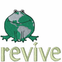 Earth Day Environmental Green Frog Recycle Embroidered Hoodie