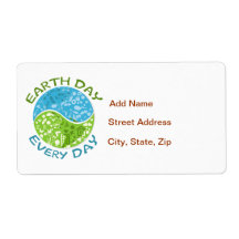 Earth Day Every Day Custom Shipping Labels