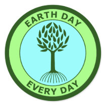 Earth Day Every Day Round Sticker
