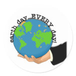 Earth Day Every Day Round Sticker