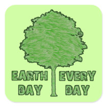 Earth Day Every Day Square Sticker