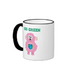 Earth Day Go Green baby pink lamb Goofkins Mug