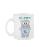 Earth Day Go Green hippo Goofkins mugs