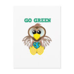 Earth Day Go Green owl Goofkins Postcard