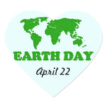 Earth Day Grass Map Heart Sticker