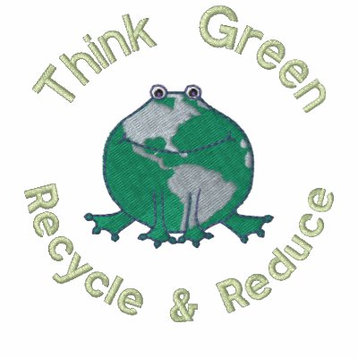 Earth Day Green Frog Recycle Environmental Embroidered Polo Shirt by jamiecreates1