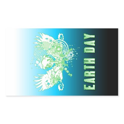 earth day : hi-fi tree rectangular sticker by EcoEcho