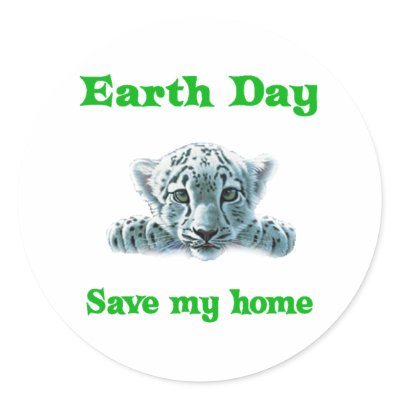 Earth Day Leopard Cub Round Stickers by dafreejeff