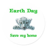 Earth Day Leopard Cub stickers