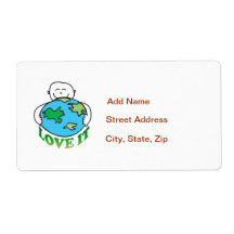 Earth Day Love the Earth Personalised Shipping Label
