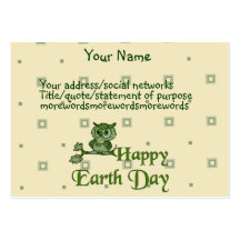 Earth Day Owl Business Cards