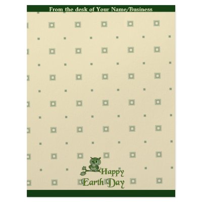 Earth Day Owl Letterhead Design by orsobear