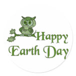Earth Day Owl stickers