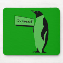 Earth Day Penguin Mouse Mat