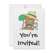 earth day plant a tree teddy bear design custom announcement