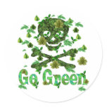 Earth Day Skull Round Sticker