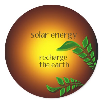 Earth day / Solar Energy Round Sticker by aslentz