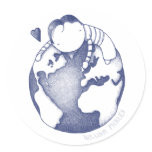 Earth Day Sticker - Blue on White