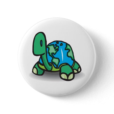Earth Day Turtle Button by Eholidayz