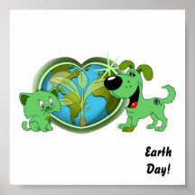 Earth Day with Leaf and Blade Poster
