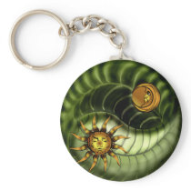 Earth Day Yin Yang Keychain