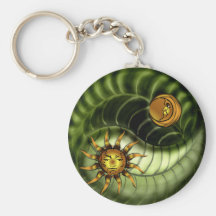 Earth Day Yin Yang Keychain