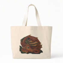 Earth Dragon big eye fantasy art tote bag