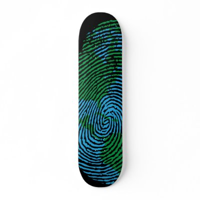 Earth Fingerprint Skateboard by EcoClothingCo