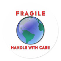 Earth - Fragile Round Stickers