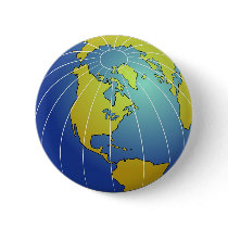 Earth Globe Pinback Button