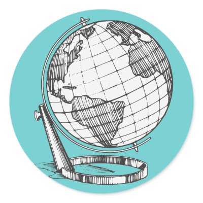 Earth Globe Stickers by String_Theory