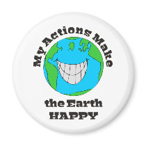 Earth Happy Refrigerator Magnets