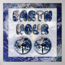 Earth Hour (Earth Text W/Clocks[2]) Posters