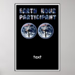 Earth Hour Participant (w/Clocks) Posters