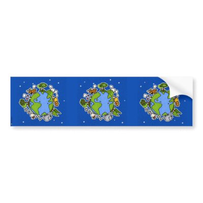 earth II scrapbook sticker dark blue Bumper Sticker by cfkaatje