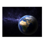 Earth in space postcards