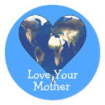Earth in the Shape of a Heart Round Sticker