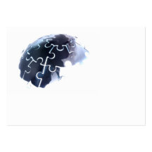 Earth jigsaw glow business cards
