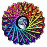 Earth Kaleidoscope View Circle Abstract Print