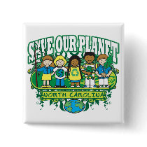 Earth Kids North Carolina Pinback Button